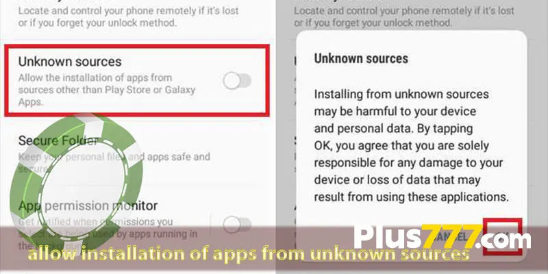 allow installation of apps from unknown sources