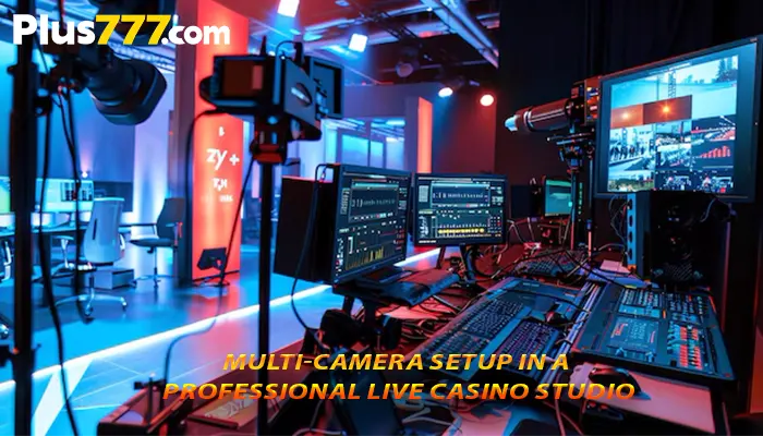 Multi-camera setup in a professional live casino studio